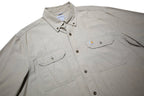CARHARTT Mens Beige Short Sleeve Cotton Shirt L Casual Workwear