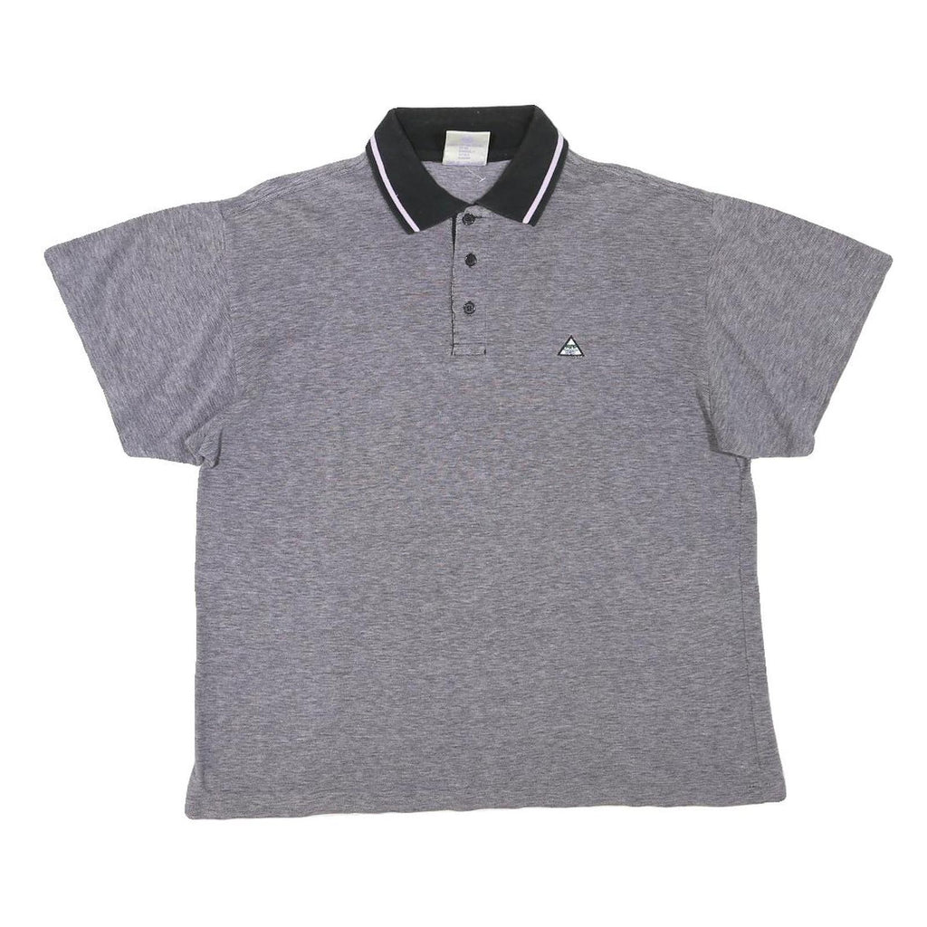 NEW TAST Mens Grey Black & White Polo Shirt M Cotton Blend Short Sleeve Classic