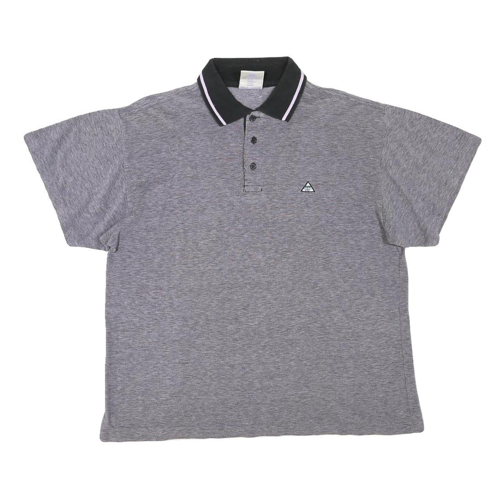 NEW TAST Mens Grey Black & White Polo Shirt M Cotton Blend Short Sleeve Classic