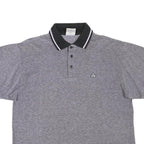 NEW TAST Mens Grey Black & White Polo Shirt M Cotton Blend Short Sleeve Classic