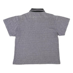 NEW TAST Mens Grey Black & White Polo Shirt M Cotton Blend Short Sleeve Classic