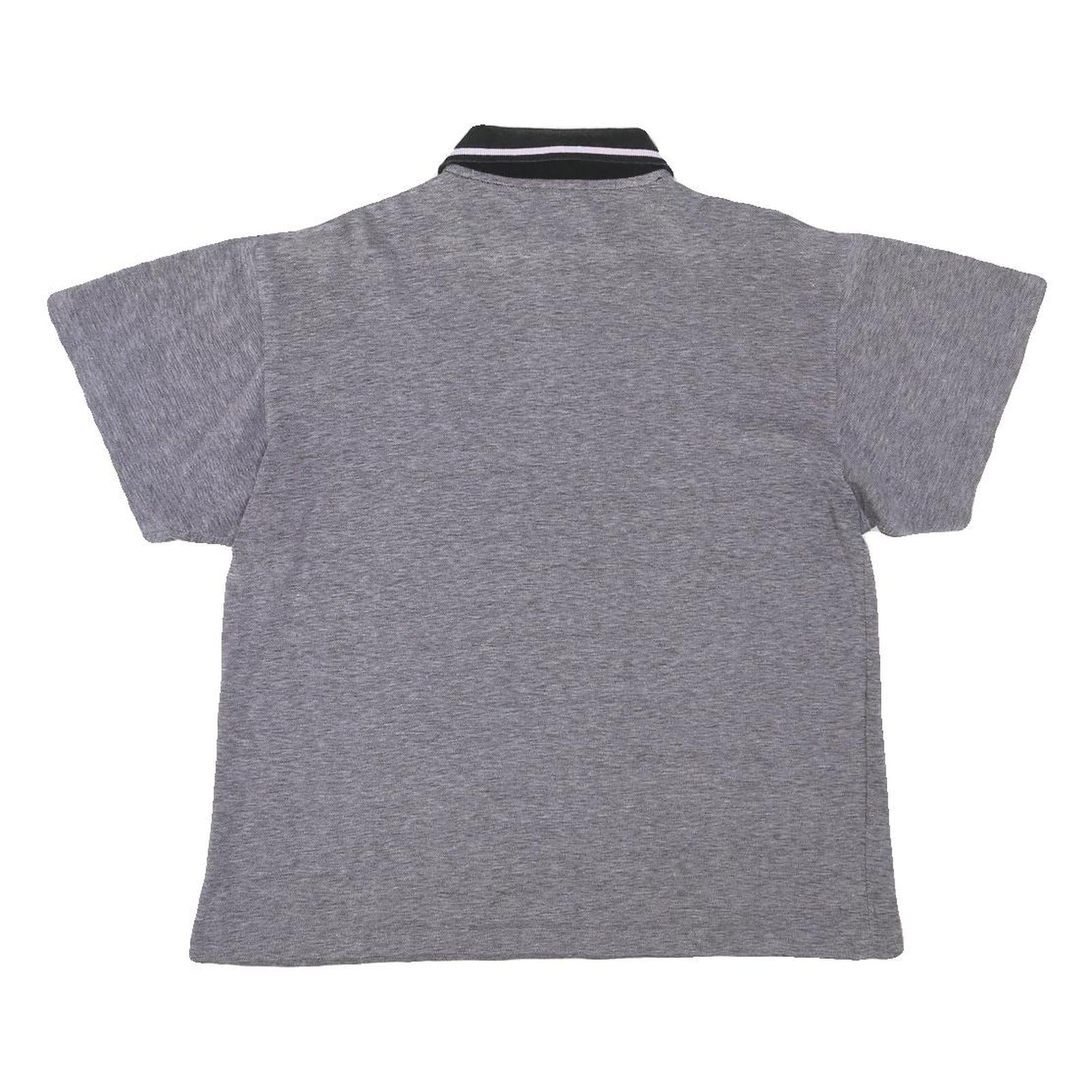 NEW TAST Mens Grey Black & White Polo Shirt M Cotton Blend Short Sleeve Classic