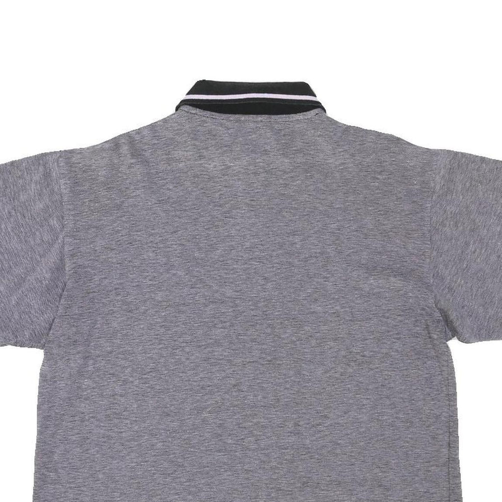 NEW TAST Mens Grey Black & White Polo Shirt M Cotton Blend Short Sleeve Classic