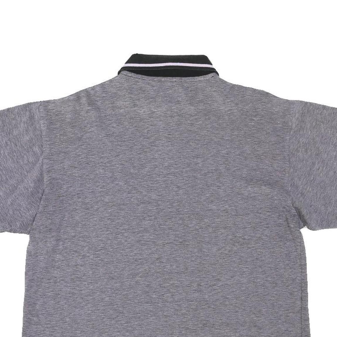 NEW TAST Mens Grey Black & White Polo Shirt M Cotton Blend Short Sleeve Classic