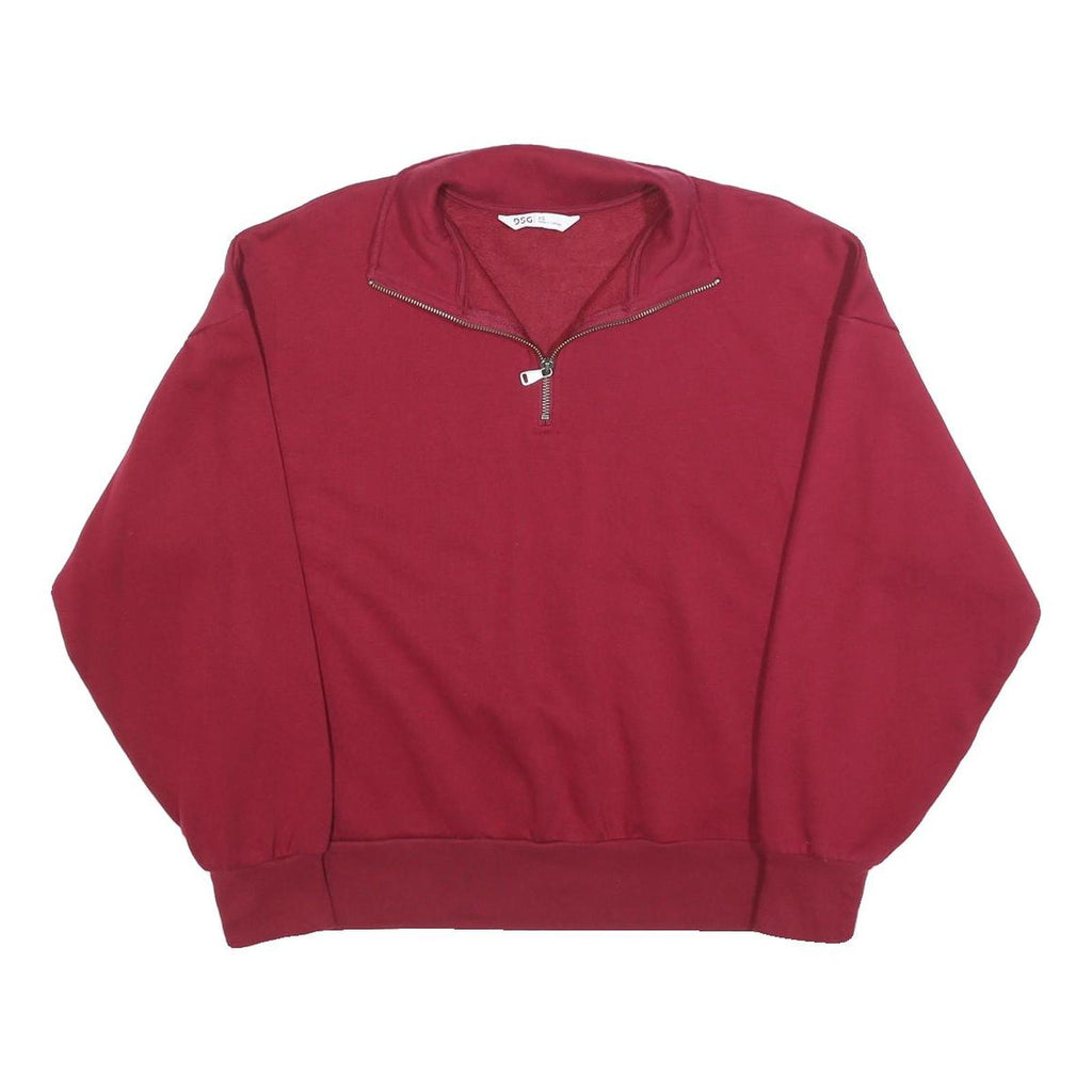 DSG Mens Red 1/4 Zip Sweatshirt XS Cotton Blend Casual Pullover