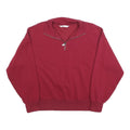 DSG Mens Red 1/4 Zip Sweatshirt XS Cotton Blend Casual Pullover