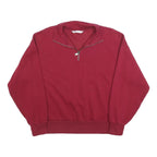 DSG Mens Red 1/4 Zip Sweatshirt XS Cotton Blend Casual Pullover