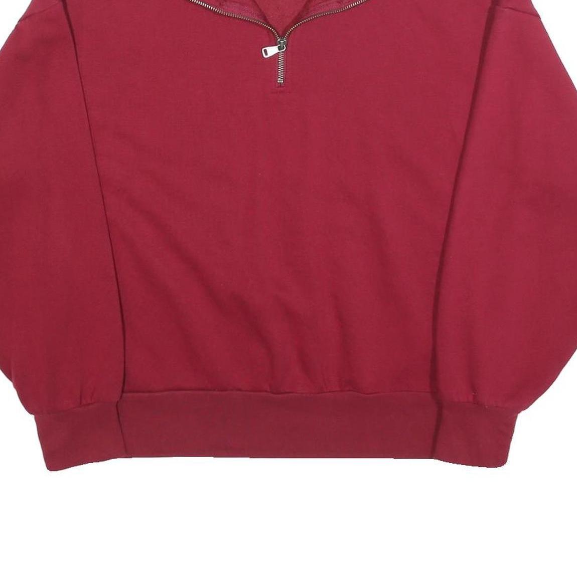DSG Mens Red 1/4 Zip Sweatshirt XS Cotton Blend Casual Pullover