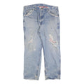 CARHARTT Mens Regular Fit Blue Denim Jeans W38 L30 Distressed Cotton Blend Zip