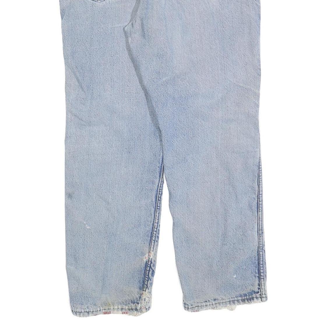 CARHARTT Mens Regular Fit Blue Denim Jeans W38 L30 Distressed Cotton Blend Zip