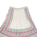 Womens Pleated Skirt Red Midi Crazy Pattern M