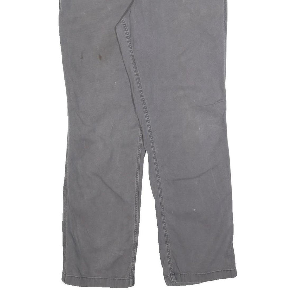 CARHARTT Mens Relaxed Cotton Blend Grey Workwear Trousers W36 L31 Straight Zip