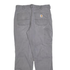 CARHARTT Mens Relaxed Cotton Blend Grey Workwear Trousers W36 L31 Straight Zip