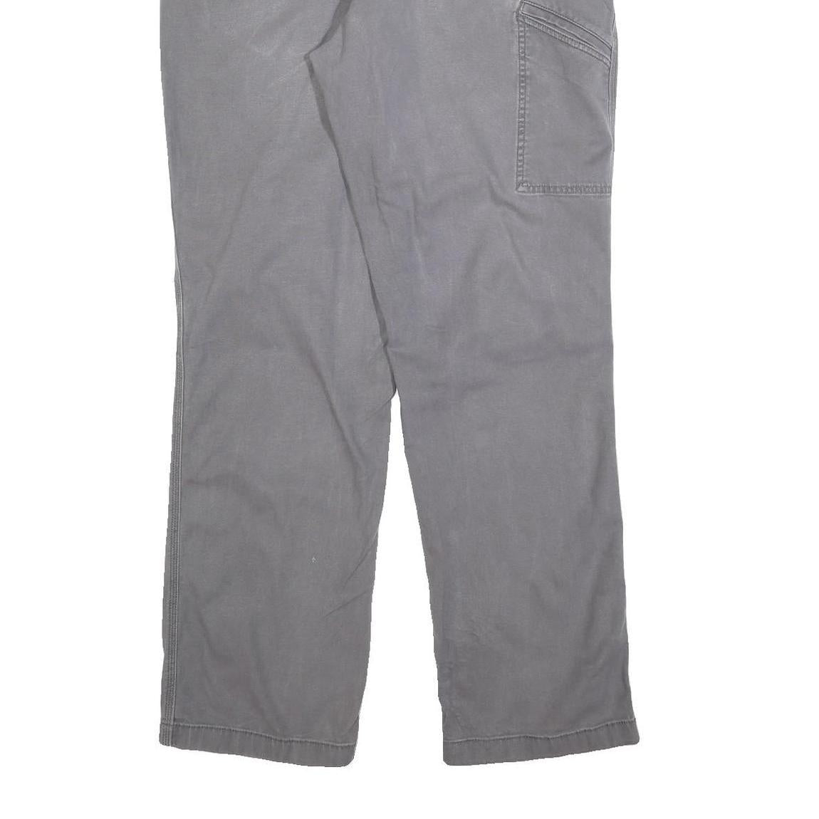 CARHARTT Mens Relaxed Cotton Blend Grey Workwear Trousers W36 L31 Straight Zip