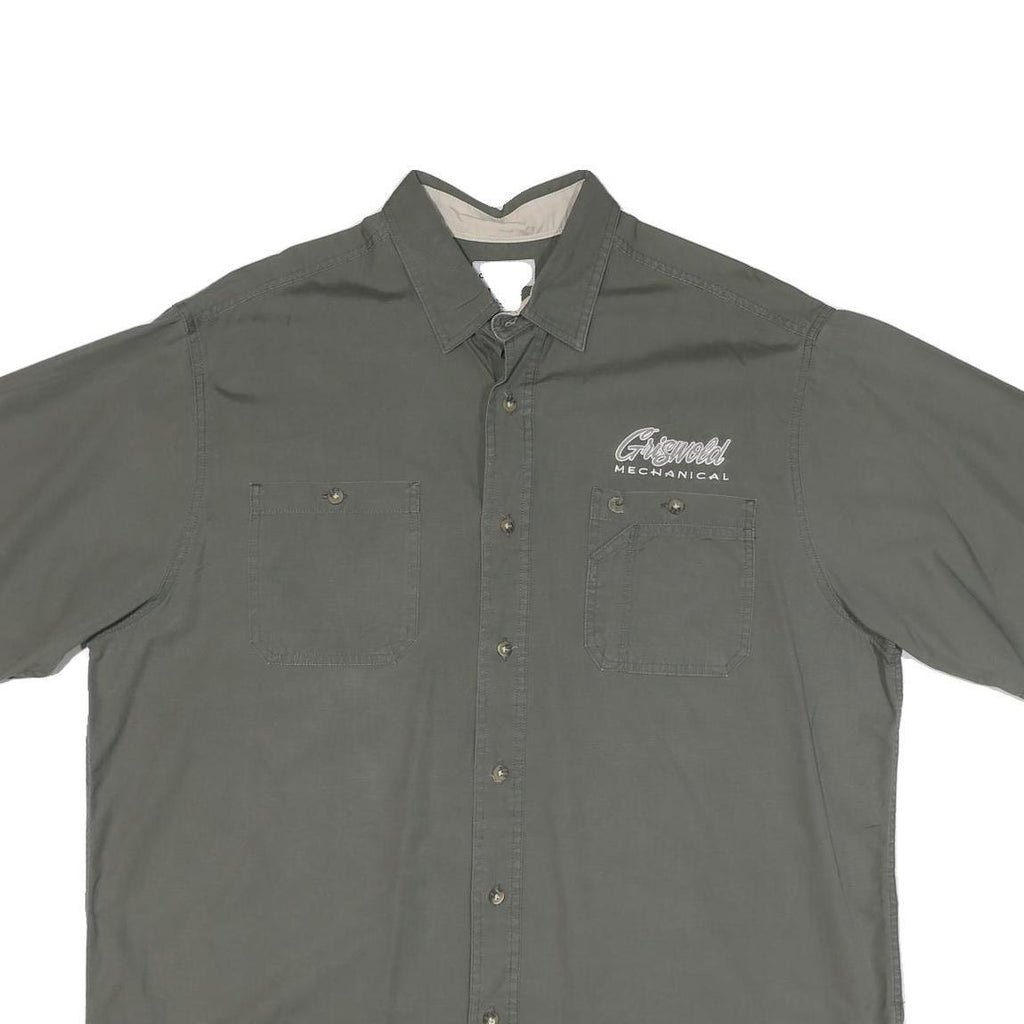 CARHARTT Mens Grey & Stone Work Shirt 2XL Button Pocket Casual Cotton Blend