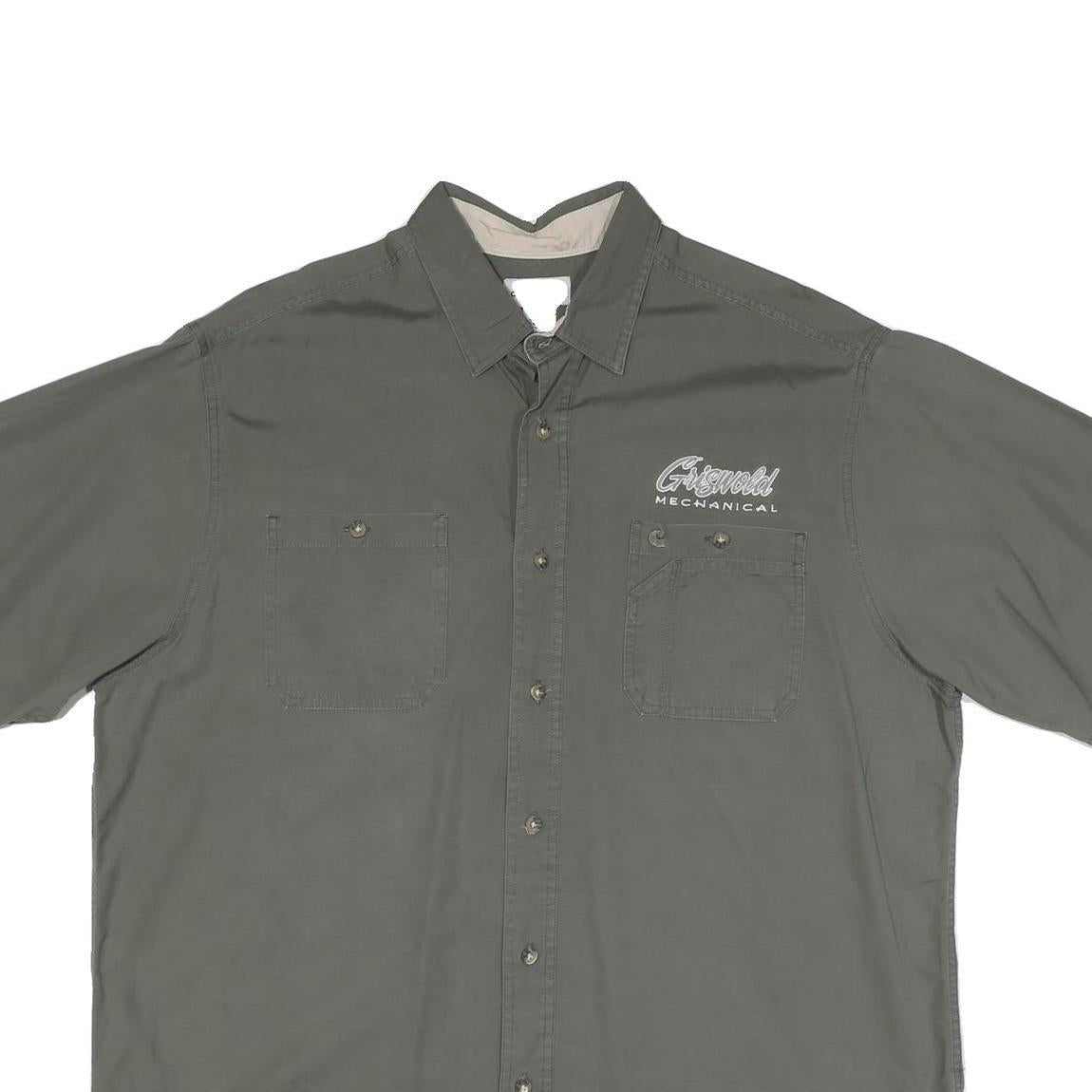 CARHARTT Mens Grey & Stone Work Shirt 2XL Button Pocket Casual Cotton Blend