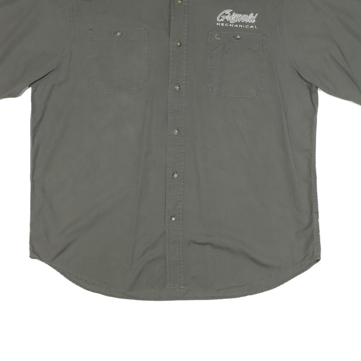 CARHARTT Mens Grey & Stone Work Shirt 2XL Button Pocket Casual Cotton Blend