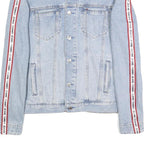 TOMMY JEANS Womens Blue Denim Jacket L Cotton Button Plain Classic Fit Casual