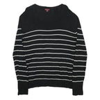 MERONA Womens Black & White Patterned Jumper Crew Neck Basic Knit 2XL Cotton