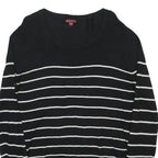 MERONA Womens Black & White Patterned Jumper Crew Neck Basic Knit 2XL Cotton