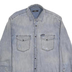 DIESEL Mens Blue Denim Shirt L Twin Pocket Casual Button Up