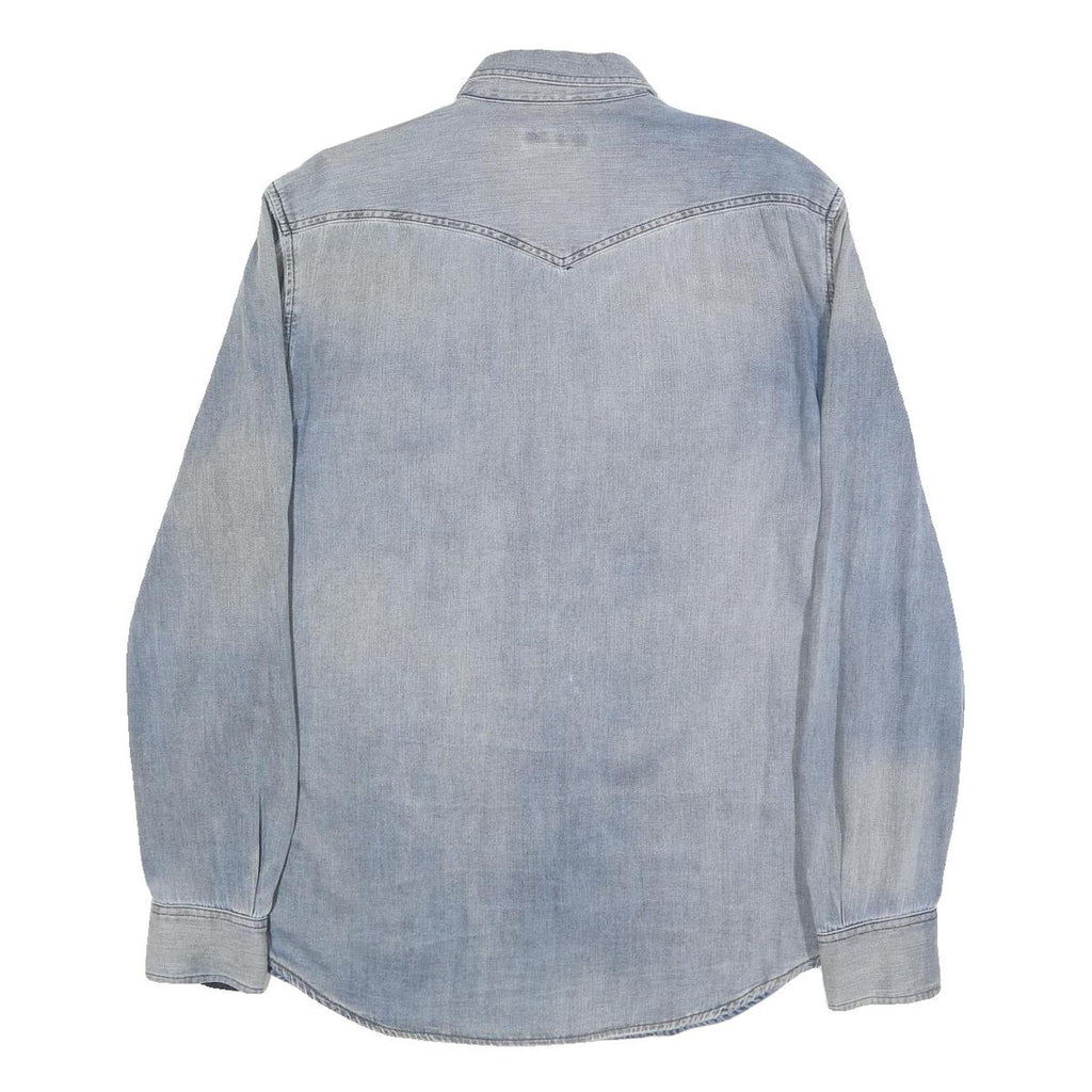 DIESEL Mens Blue Denim Shirt L Twin Pocket Casual Button Up