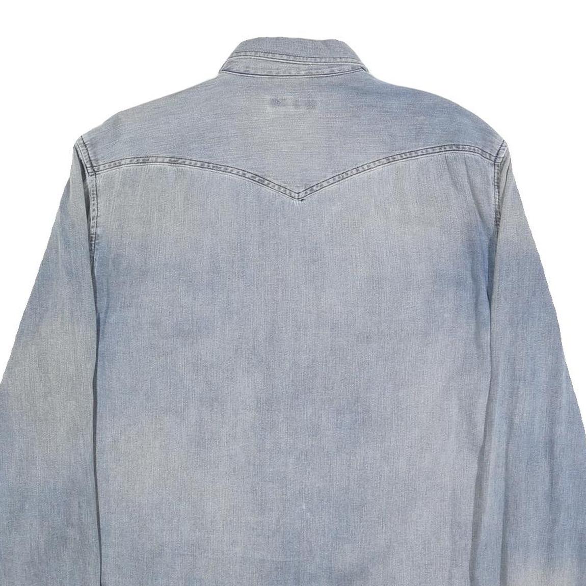 DIESEL Mens Blue Denim Shirt L Twin Pocket Casual Button Up