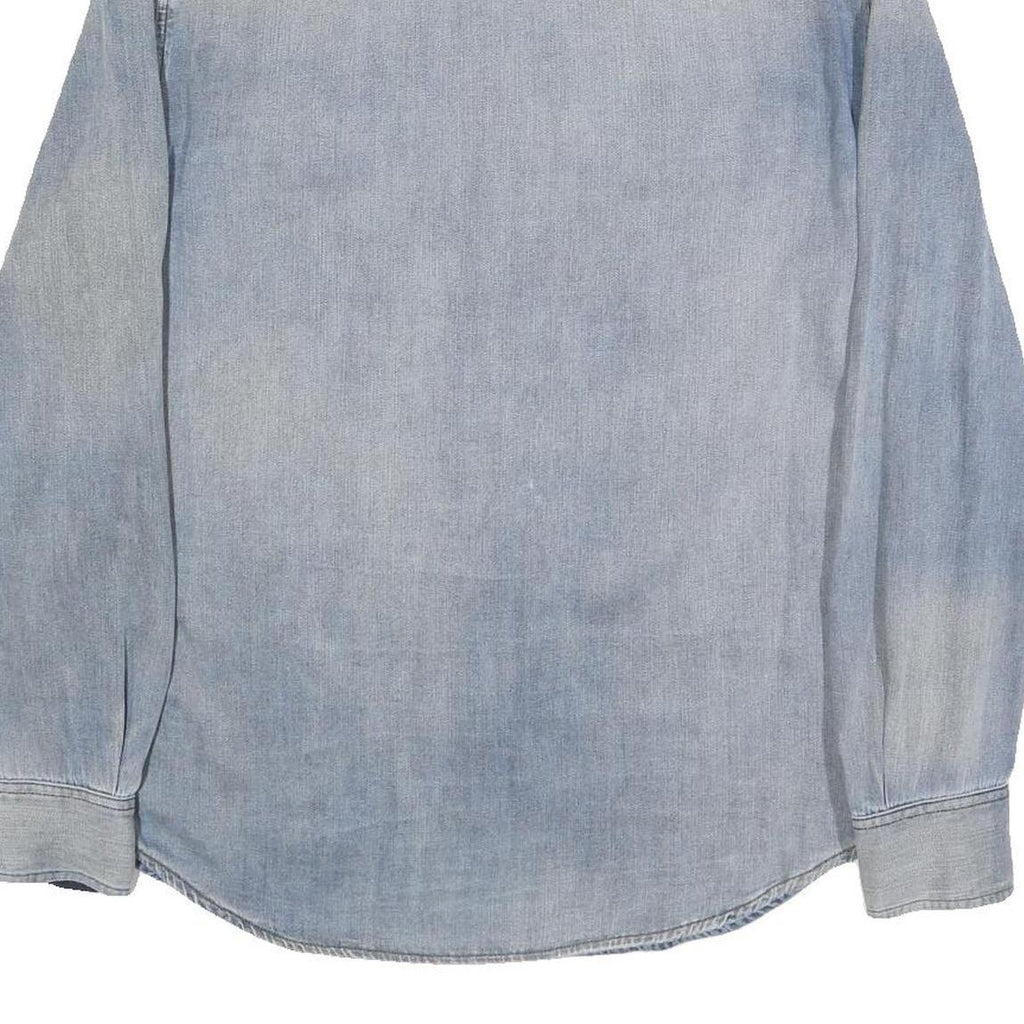 DIESEL Mens Blue Denim Shirt L Twin Pocket Casual Button Up