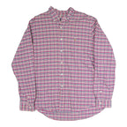 RALPH LAUREN Mens Pink & Blue Check Shirt XL Cotton Blend Button Down Collar