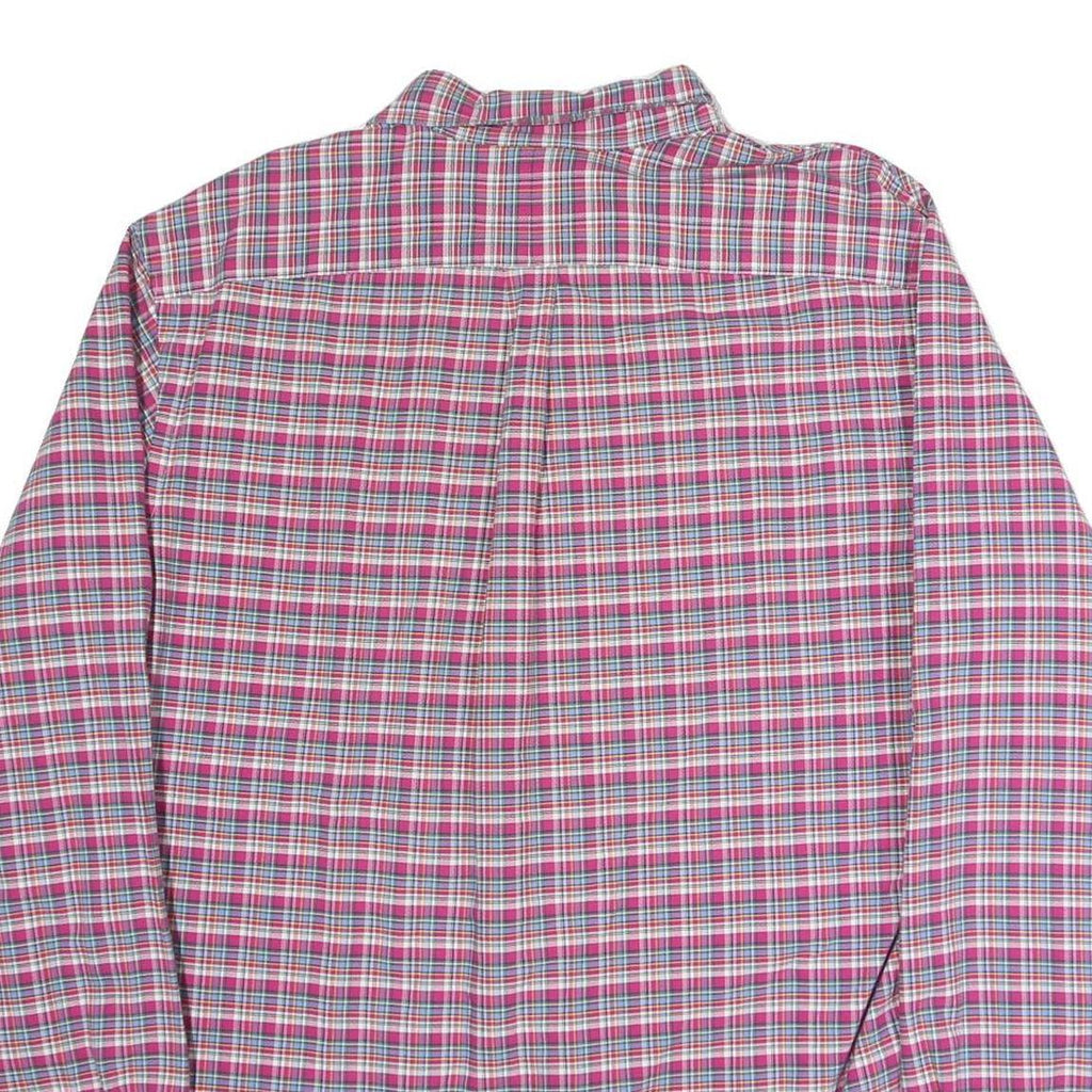 RALPH LAUREN Mens Pink & Blue Check Shirt XL Cotton Blend Button Down Collar