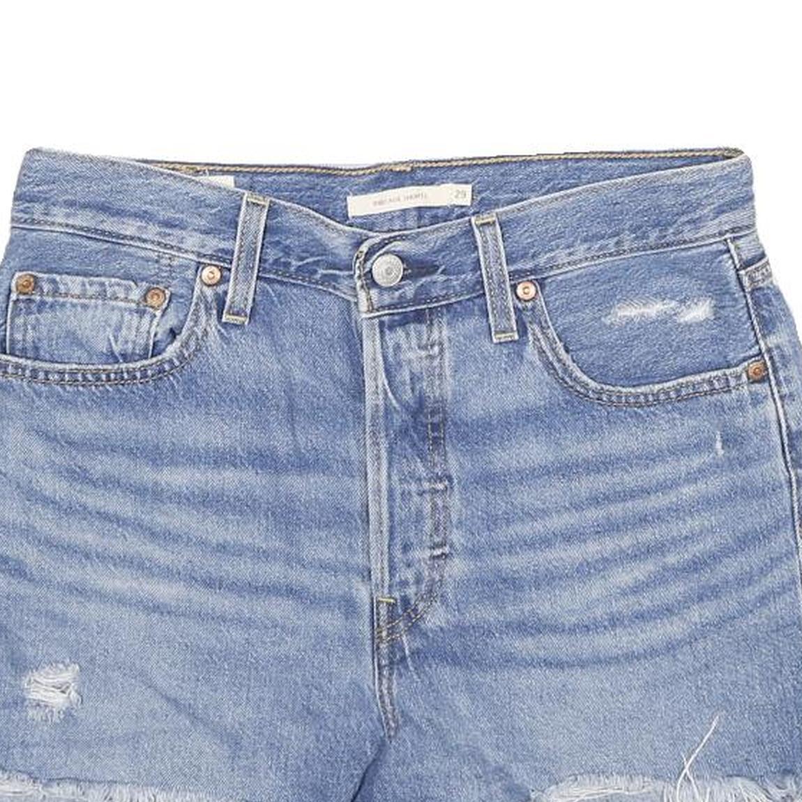 LEVI'S Womens Denim Blue Cut-Off Shorts S W29 Distressed Vintage Style