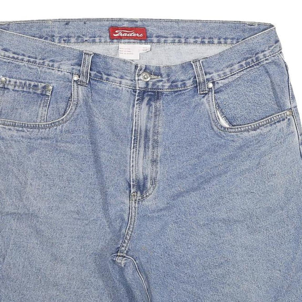 TRADERS Mens Denim Blue Casual Shorts 2XL W36 Cotton Blend Relaxed Fit