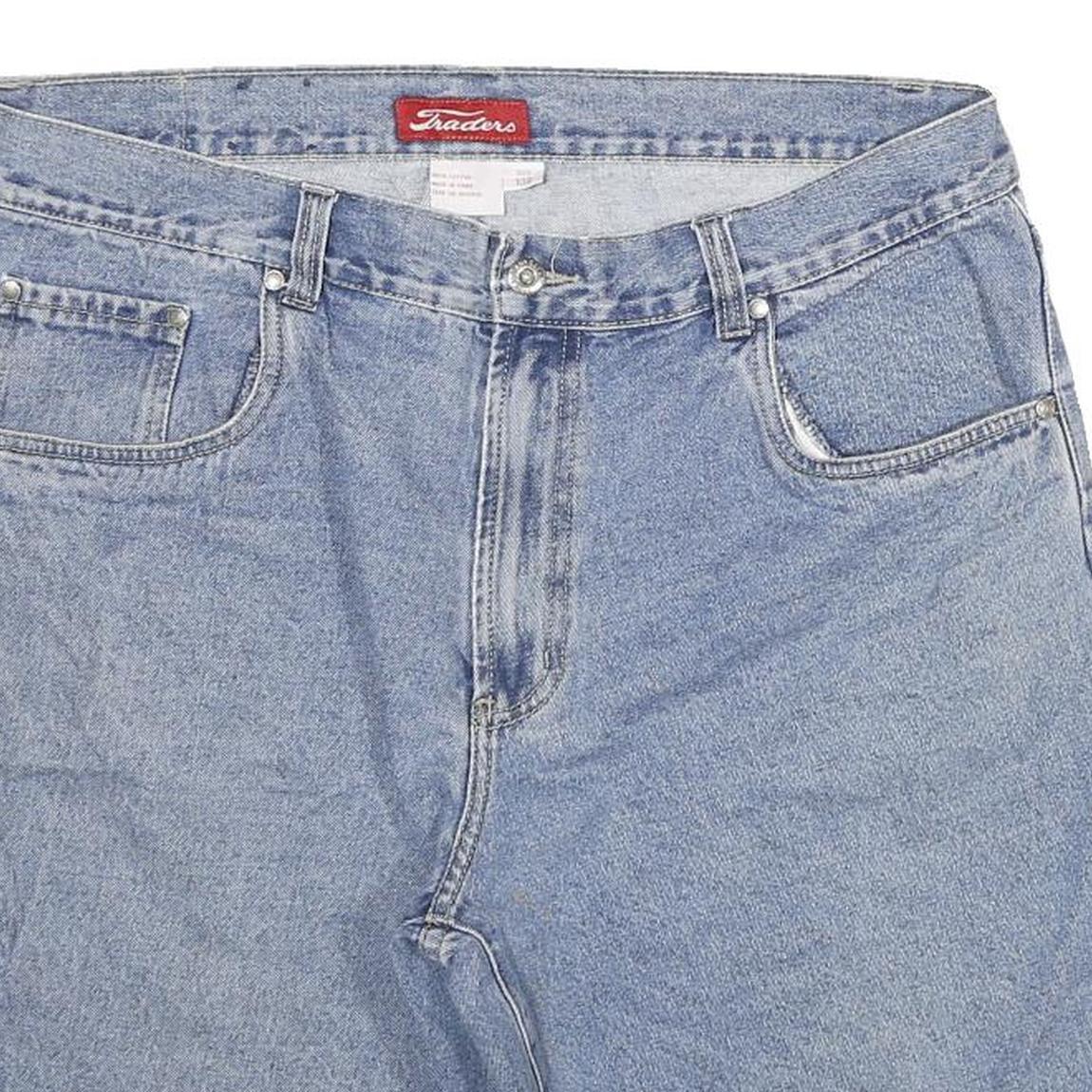 TRADERS Mens Denim Blue Casual Shorts 2XL W36 Cotton Blend Relaxed Fit