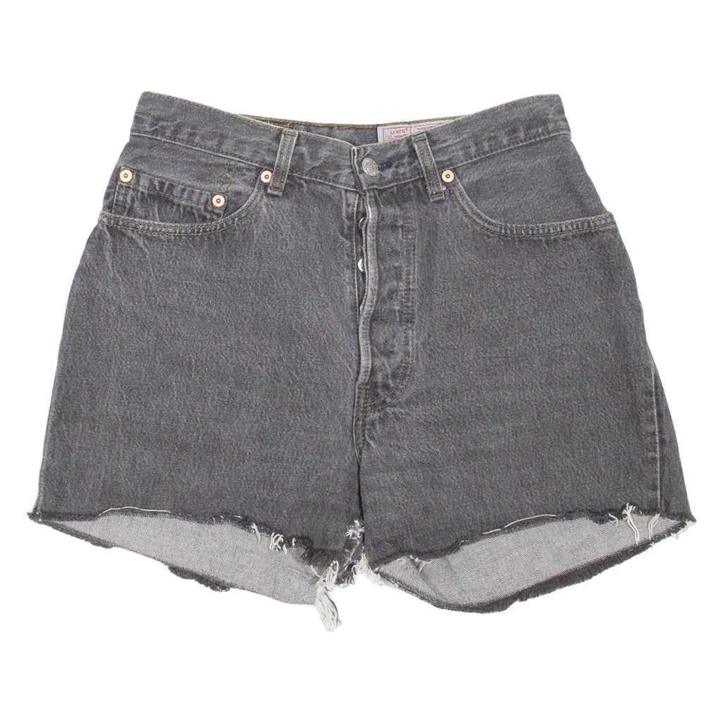 LEVI'S 901 Cut-Off Womens Denim Shorts Grey 90s S W28