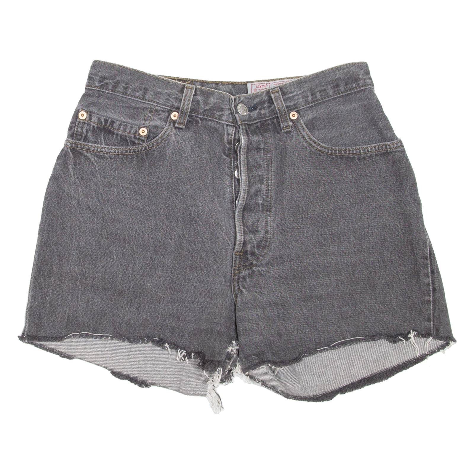 LEVI'S 901 Cut-Off Womens Denim Shorts Grey 90s S W28