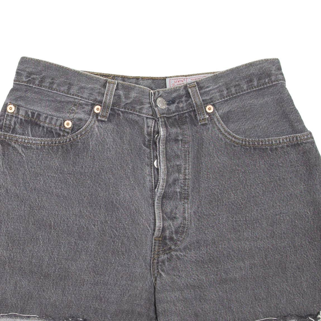 LEVI'S 901 Cut-Off Womens Denim Shorts Grey 90s S W28
