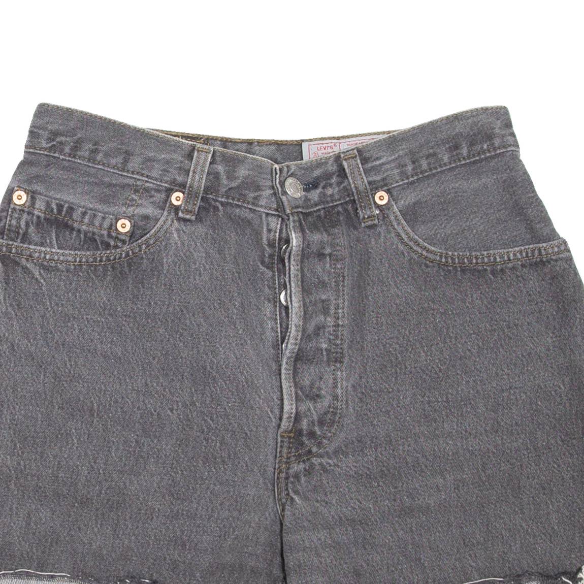 LEVI'S 901 Cut-Off Womens Denim Shorts Grey 90s S W28