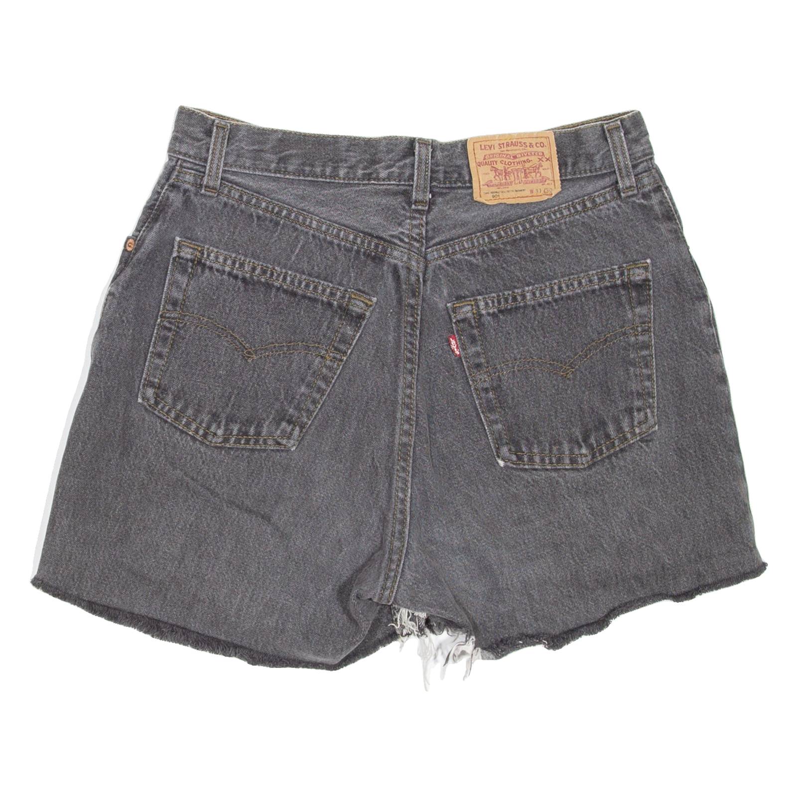 LEVI'S 901 Cut-Off Womens Denim Shorts Grey 90s S W28