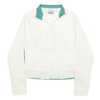 NIKE Womens White & Green Outdoor Jacket S Cotton Blend Woven Plain Zip Long