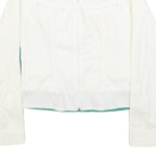 NIKE Womens White & Green Outdoor Jacket S Cotton Blend Woven Plain Zip Long