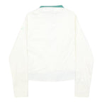 NIKE Womens White & Green Outdoor Jacket S Cotton Blend Woven Plain Zip Long