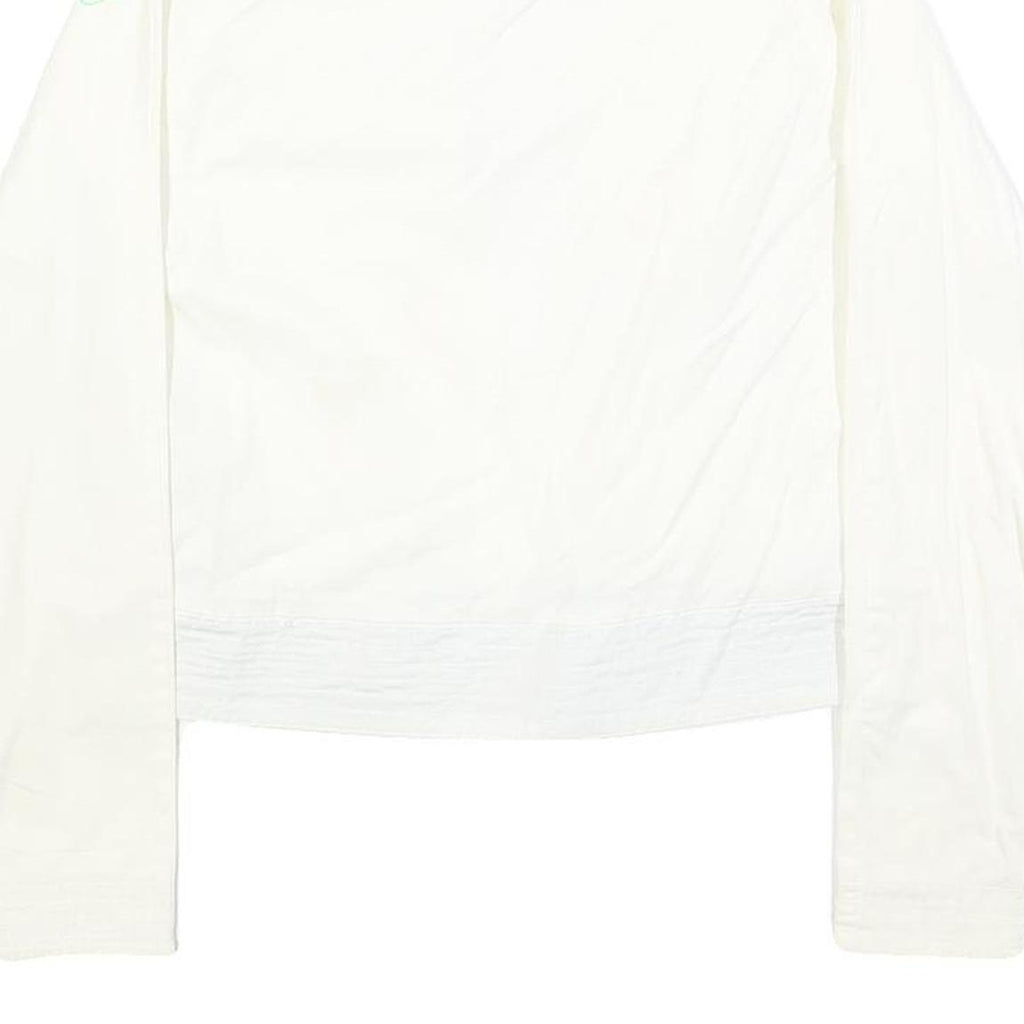 NIKE Womens White & Green Outdoor Jacket S Cotton Blend Woven Plain Zip Long