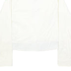 NIKE Womens White & Green Outdoor Jacket S Cotton Blend Woven Plain Zip Long