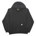 CARHARTT Mens Black Full Zip Hoodie L Cotton Blend Casual Workwear Zip Up