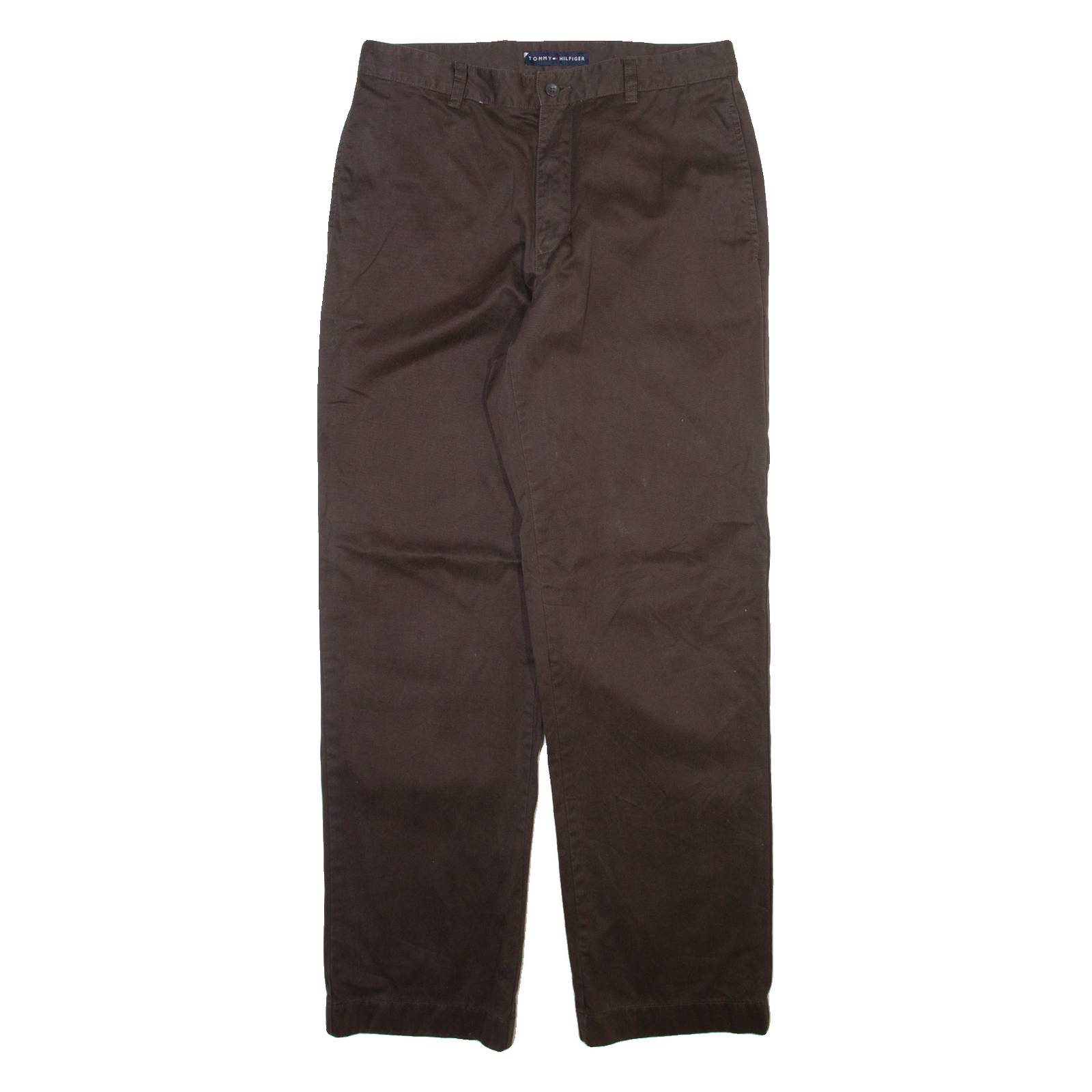 TOMMY HILFIGER Mens Trousers Brown Regular Straight W31 L32