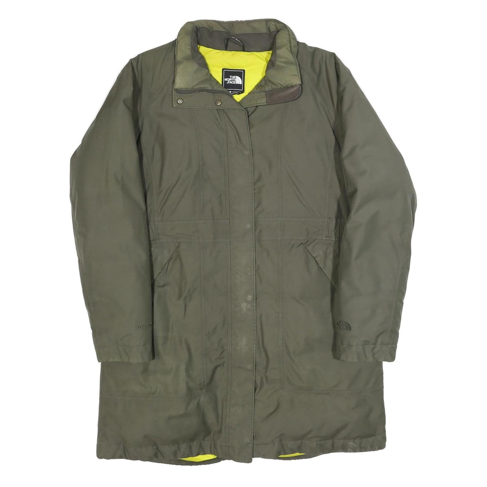 THE NORTH FACE Womens Green Coat L Polyester Blend Plain Zip Outdoor Jacket
