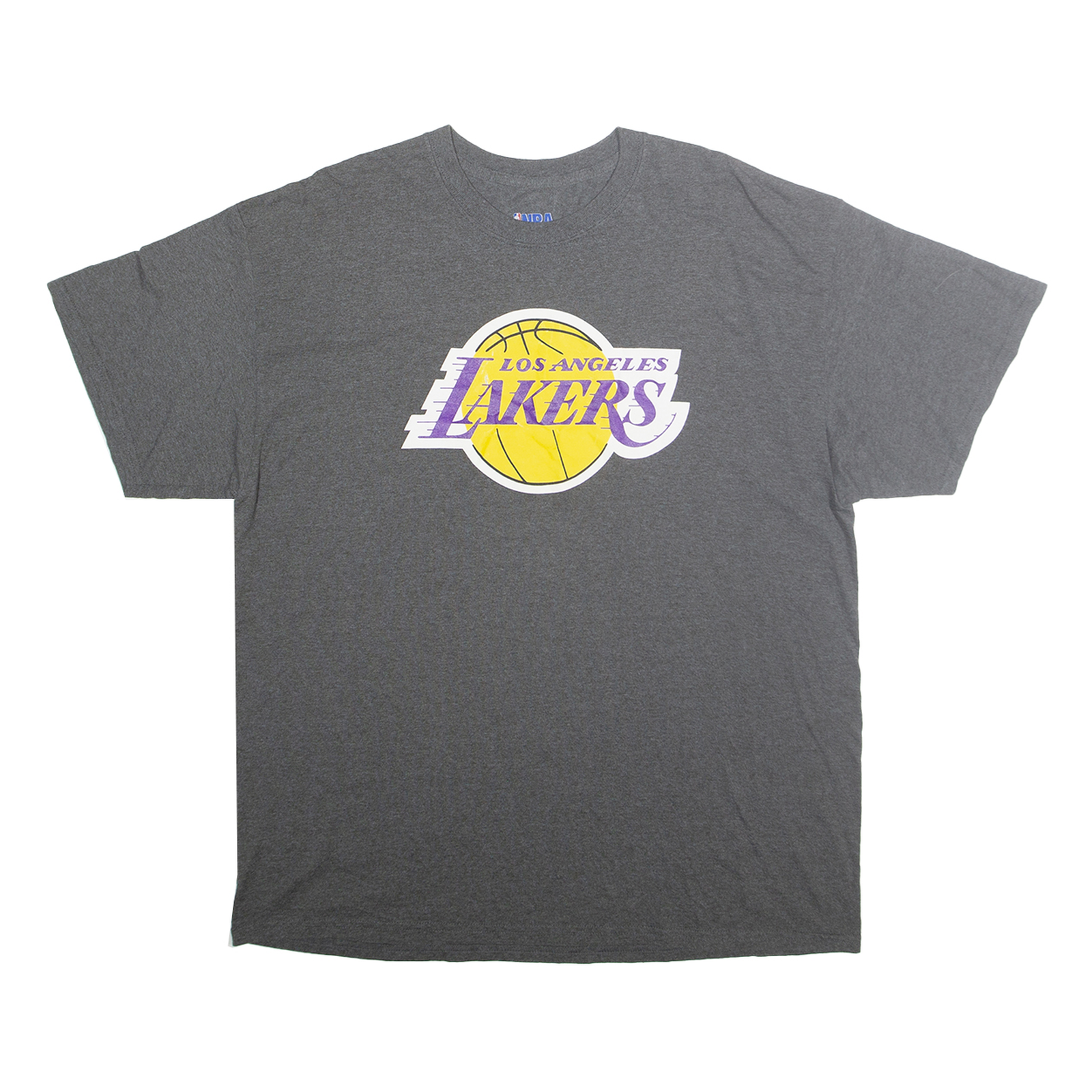 NBA Mens Grey Los Angeles Lakers Graphic T-Shirt XL Crew Neck Short Sleeve