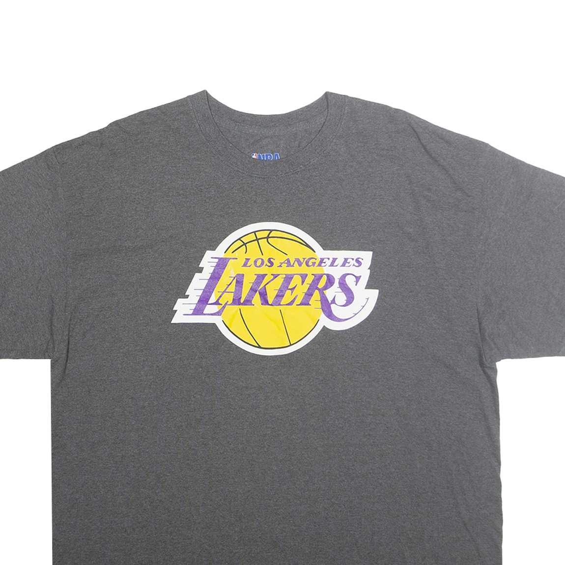 NBA Mens Grey Los Angeles Lakers Graphic T-Shirt XL Crew Neck Short Sleeve