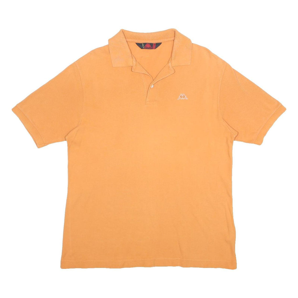 KAPPA Mens Orange Short Sleeve Plain M Cotton Polo Shirt Classic Casual