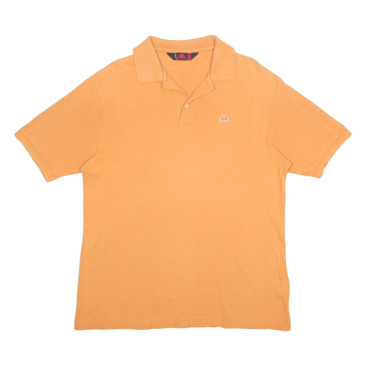 KAPPA Mens Orange Short Sleeve Plain M Cotton Polo Shirt Classic Casual